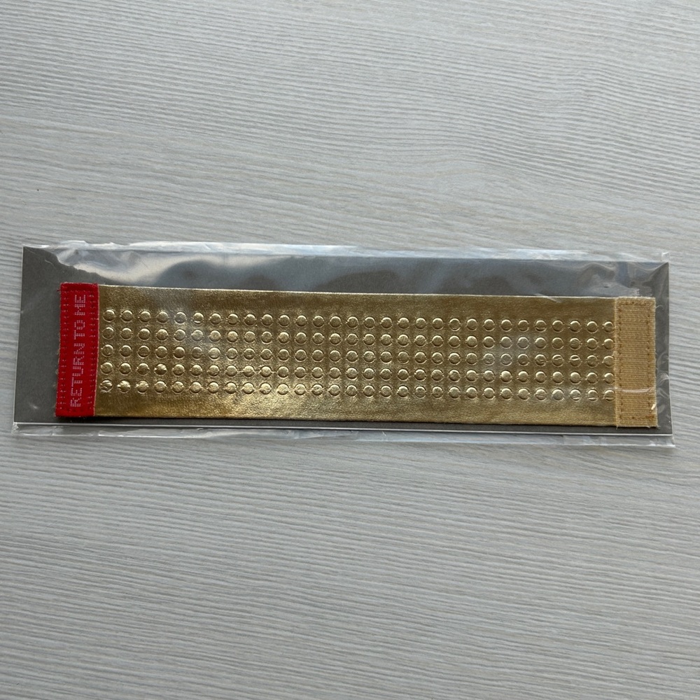 NWT Gold Wrist Cuff Customizable, Return to Me from the MoMA Design Store New